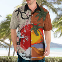 Pan-Pacific Festival Hawaiian Shirt Mauna Kea and Fuji Mountains
