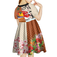 Japanese Culture Hawaii Style Kid Short Sleeve Dress Mauna Kea and Fuji Mountains LT03 - Polynesian Pride
