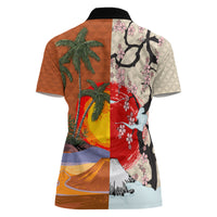Pan-Pacific Festival Women Polo Shirt Mauna Kea and Fuji Mountains