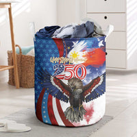 Philippines and United States Semiquincentennial Laundry Basket Eagle and National Flag Style