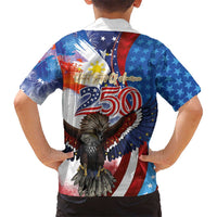 Philippines and United States Semiquincentennial Family Matching Puletasi and Hawaiian Shirt Eagle and National Flag Style