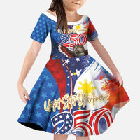 Philippines and United States Semiquincentennial Family Matching Puletasi and Hawaiian Shirt Eagle and National Flag Style