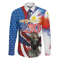 Philippines and United States Semiquincentennial Family Matching Puletasi and Hawaiian Shirt Eagle and National Flag Style
