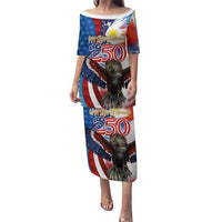 Philippines and United States Semiquincentennial Family Matching Puletasi and Hawaiian Shirt Eagle and National Flag Style