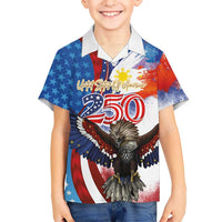 Philippines and United States Semiquincentennial Family Matching Puletasi and Hawaiian Shirt Eagle and National Flag Style