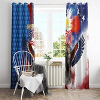 Philippines and United States Semiquincentennial Window Curtain Eagle and National Flag Style LT03 - Polynesian Pride