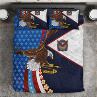 American Samoa and United States Semiquincentennial Bedding Set Bald Eagle with National Flag Style