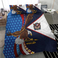 American Samoa and United States Semiquincentennial Bedding Set Bald Eagle with National Flag Style