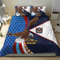 American Samoa and United States Semiquincentennial Bedding Set Bald Eagle with National Flag Style