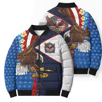 American Samoa and United States Semiquincentennial Bomber Puffer Jacket Bald Eagle with National Flag Style LT03 - Polynesian Pride