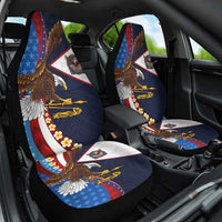 American Samoa and United States Semiquincentennial Car Seat Cover Bald Eagle with National Flag Style