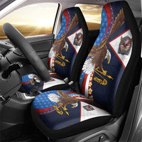 American Samoa and United States Semiquincentennial Car Seat Cover Bald Eagle with National Flag Style