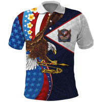 American Samoa and United States Semiquincentennial Polo Shirt Bald Eagle with National Flag Style