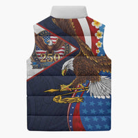 American Samoa and United States Semiquincentennial Sleeveless Puffer Jacket Bald Eagle with National Flag Style