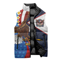 American Samoa and United States Semiquincentennial Sleeveless Puffer Jacket Bald Eagle with National Flag Style