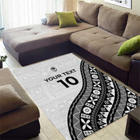 Custom Fijian Rugby Area Rug Tapa Pattern and Palm Tree Tribal LT03 - Polynesian Pride