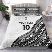 Custom Fijian Rugby Bedding Set Tapa Pattern and Palm Tree Tribal