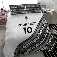 Custom Fijian Rugby Bedding Set Tapa Pattern and Palm Tree Tribal