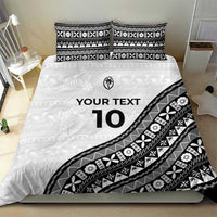 Custom Fijian Rugby Bedding Set Tapa Pattern and Palm Tree Tribal