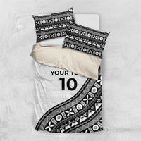 Custom Fijian Rugby Bedding Set Tapa Pattern and Palm Tree Tribal