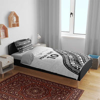 Custom Fijian Rugby Bedding Set Tapa Pattern and Palm Tree Tribal