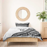 Custom Fijian Rugby Bedding Set Tapa Pattern and Palm Tree Tribal