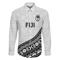 Custom Fijian Rugby Family Matching Off Shoulder Short Dress and Hawaiian Shirt Tapa Pattern and Palm Tree Tribal
