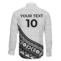 Custom Fijian Rugby Family Matching Off Shoulder Short Dress and Hawaiian Shirt Tapa Pattern and Palm Tree Tribal