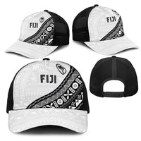 Fijian Rugby Mesh Trucker Cap Tapa Pattern and Palm Tree Tribal