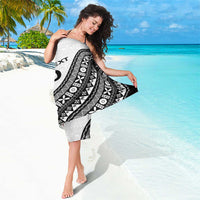 Custom Fijian Rugby Sarong Tapa Pattern and Palm Tree Tribal