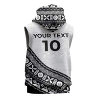 Custom Fijian Rugby Sleeveless Zip Hoodie Tapa Pattern and Palm Tree Tribal LT03 - Polynesian Pride