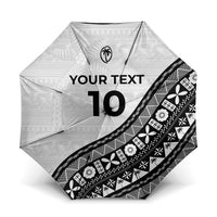 Custom Fijian Rugby Umbrella Tapa Pattern and Palm Tree Tribal LT03 One Size Folded 11.42 inch Opened Diameter 37.4 inch White - Polynesian Pride