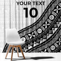 Custom Fijian Rugby Window Curtain Tapa Pattern and Palm Tree Tribal