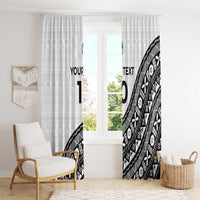 Custom Fijian Rugby Window Curtain Tapa Pattern and Palm Tree Tribal