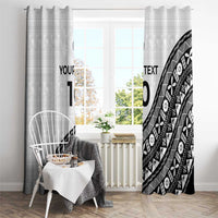 Custom Fijian Rugby Window Curtain Tapa Pattern and Palm Tree Tribal
