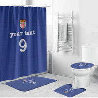 Custom Fijian Football Bathroom Set Tapa Pattern and Shark Tribal