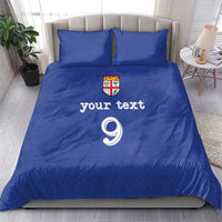 Custom Fijian Football Bedding Set Tapa Pattern and Shark Tribal