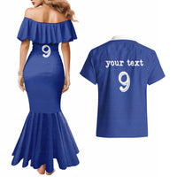 Custom Fijian Football Couples Matching Mermaid Dress and Hawaiian Shirt Tapa Pattern and Shark Tribal