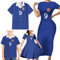 Custom Fijian Football Family Matching Short Sleeve Bodycon Dress and Hawaiian Shirt Tapa Pattern and Shark Tribal