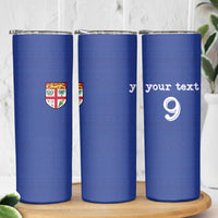 Custom Fijian Football Skinny Tumbler Tapa Pattern and Shark Tribal
