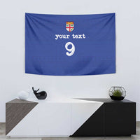 Custom Fijian Football Tapestry Tapa Pattern and Shark Tribal