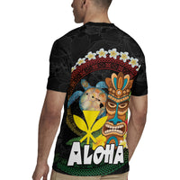 Aloha Hawaii Rugby Jersey Kanaka Maoli with Polynesian Spiral Plumeria