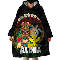 Aloha Hawaii Wearable Blanket Hoodie Kanaka Maoli with Polynesian Spiral Plumeria