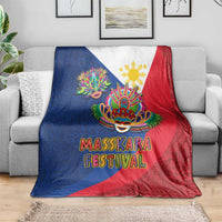 Philippines MassKara Blanket Filipino Carnival Mask and Polynesian Pattern