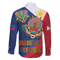 Philippines MassKara Family Matching Mermaid Dress and Hawaiian Shirt Filipino Carnival Mask and Polynesian Pattern LT03 - Polynesian Pride