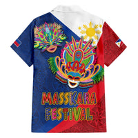 Philippines MassKara Family Matching Off The Shoulder Long Sleeve Dress and Hawaiian Shirt Filipino Carnival Mask and Polynesian Pattern LT03 - Polynesian Pride