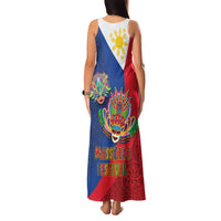 Philippines MassKara Family Matching Tank Maxi Dress and Hawaiian Shirt Filipino Carnival Mask and Polynesian Pattern