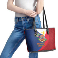 Philippines MassKara Leather Tote Bag Filipino Carnival Mask and Polynesian Pattern