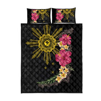 Hawaii and Philippines Together Quilt Bed Set Hibiscus Flower and Sun Badge Polynesian Pattern Coloful LT03 - Polynesian Pride