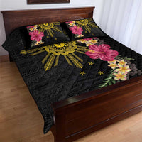 Hawaii and Philippines Together Quilt Bed Set Hibiscus Flower and Sun Badge Polynesian Pattern Coloful LT03 - Polynesian Pride